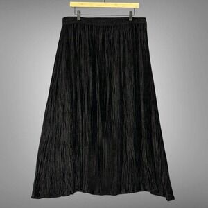 VTG Dark Fairy Women Skirt L Crinkle Velvet A Line Pull On Whimsigoth Grunge Y2K